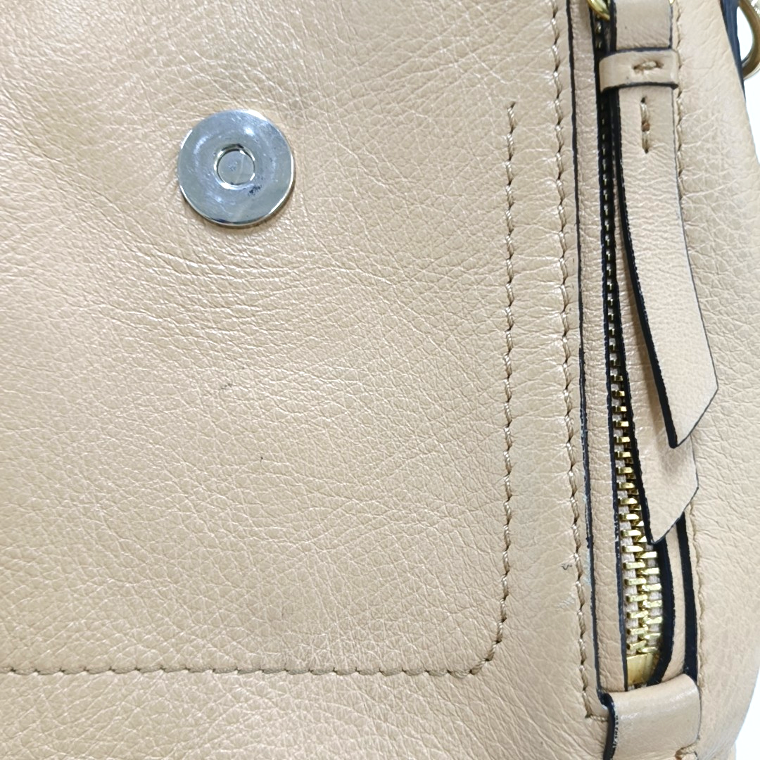 Chloé Faye mini Khaki Cowhide Single Shoulder Bag Backpack Golden hardware shoulder straps-(SKU)-955720331