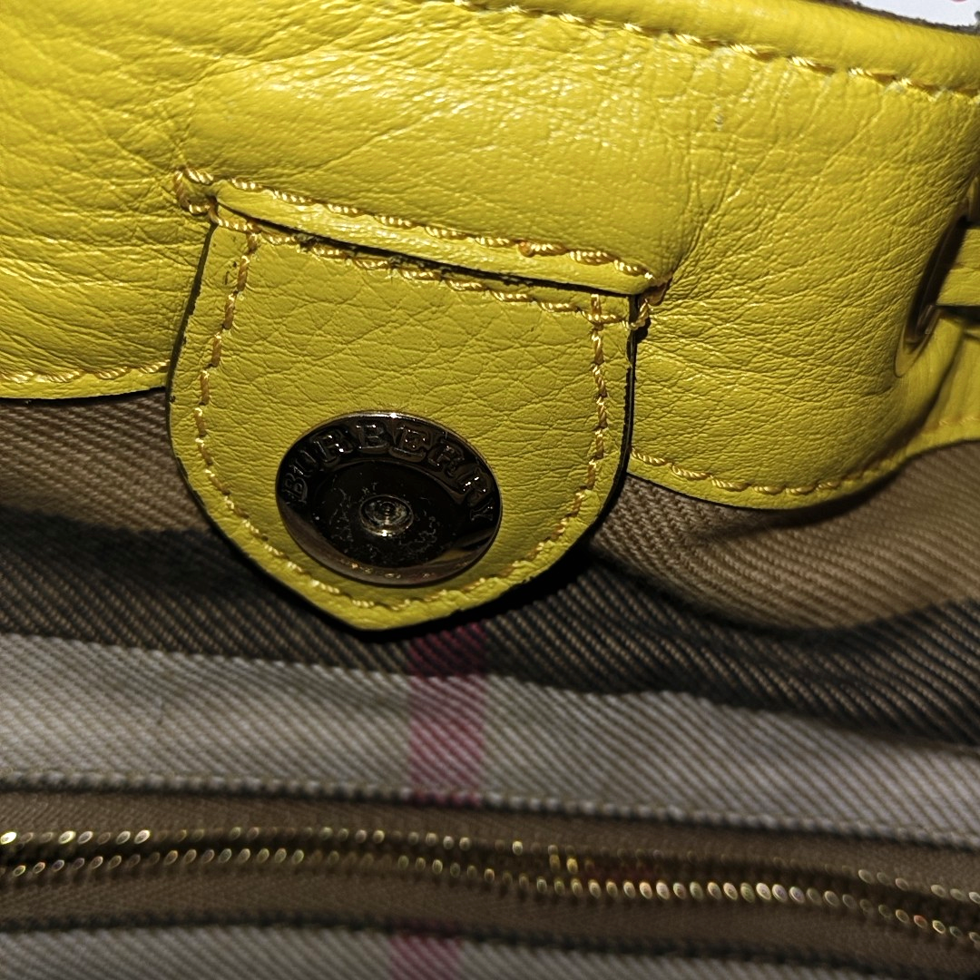 BURBERRY Northfield Yellow Leather Shoulder Bag Tote Golden hardware Removable shoulder strap-(SKU)-14373312