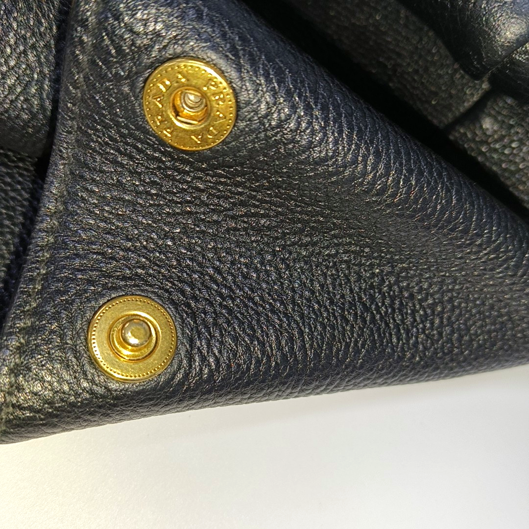 PRADA Tote bag Black Leather Handbag Crossbody Shoulder Bag Golden hardware-(SKU)-932708963