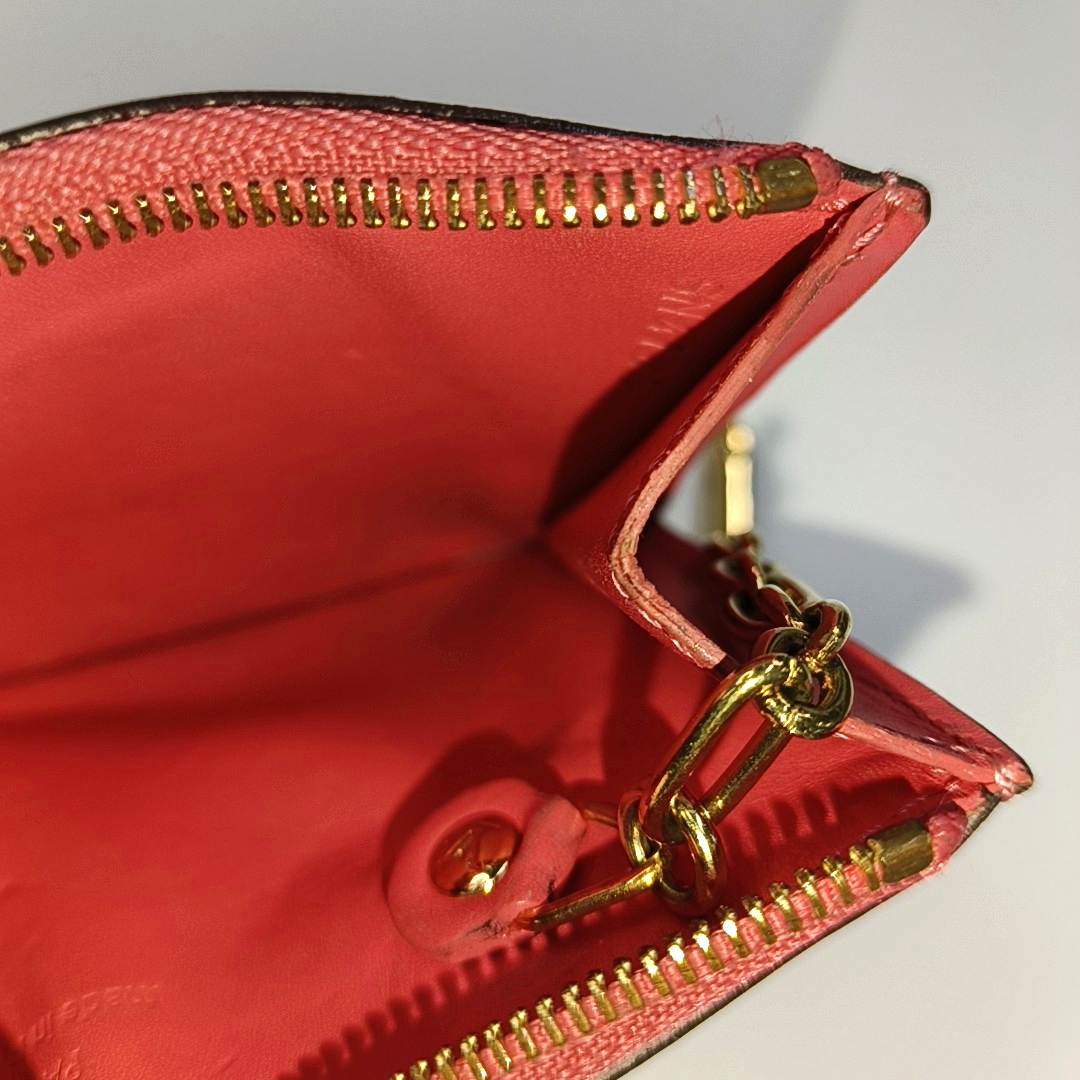 LOUIS VUITTON Orange patent leather old floral embossed wallet Golden hardware-(SKU)-957410293