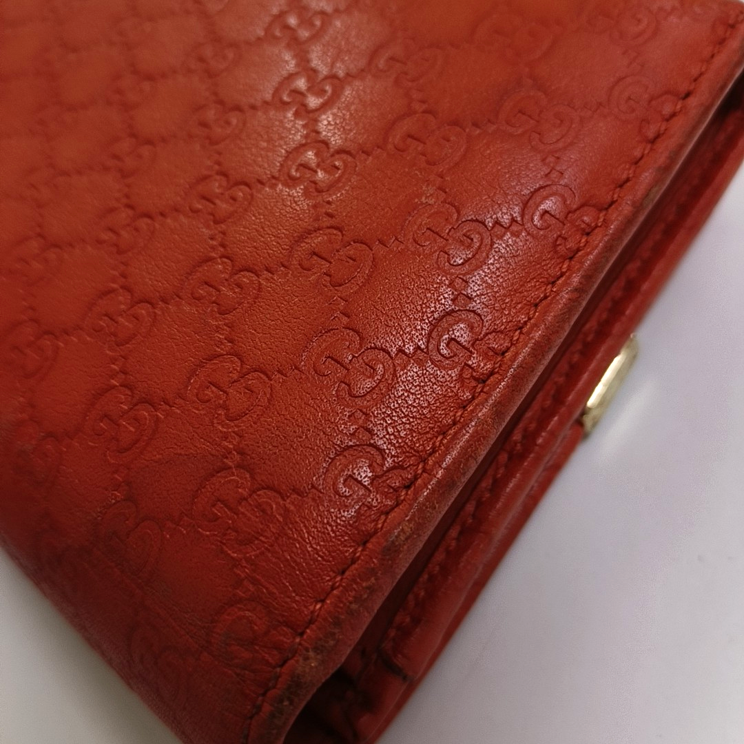 GUCCI Microguccissima Orange leather old-favorite wallet Golden hardware-(SKU)-958770113