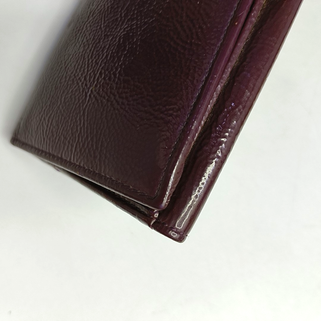 YSL Pink Purple Leather Embossed Wallet-(SKU)-954355726