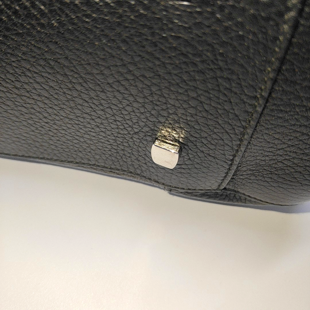 Cartier Tote bag Black Leather Single Shoulder Bag Silver Hardware-(SKU)-932283889