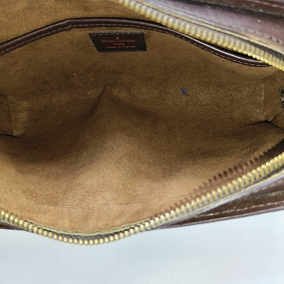 LOUIS VUITTON SAINT LOUIS Brown Coated Canvas Checkered Handbag Golden hardware-(SKU)-955725182