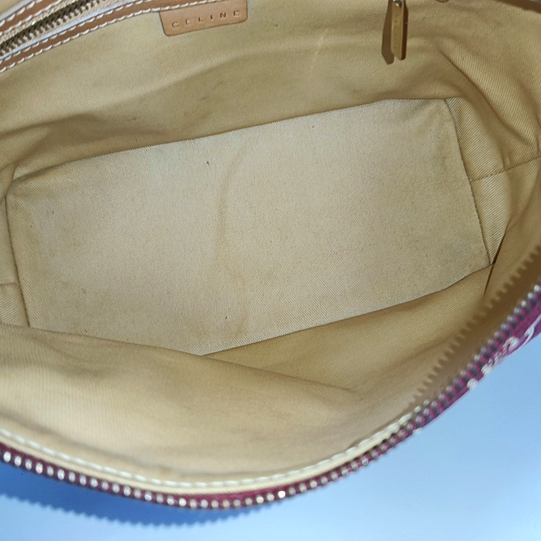 CELINE Red Canvas Triumph Handbag Golden hardware Removable shoulder strap-(SKU)-956322936