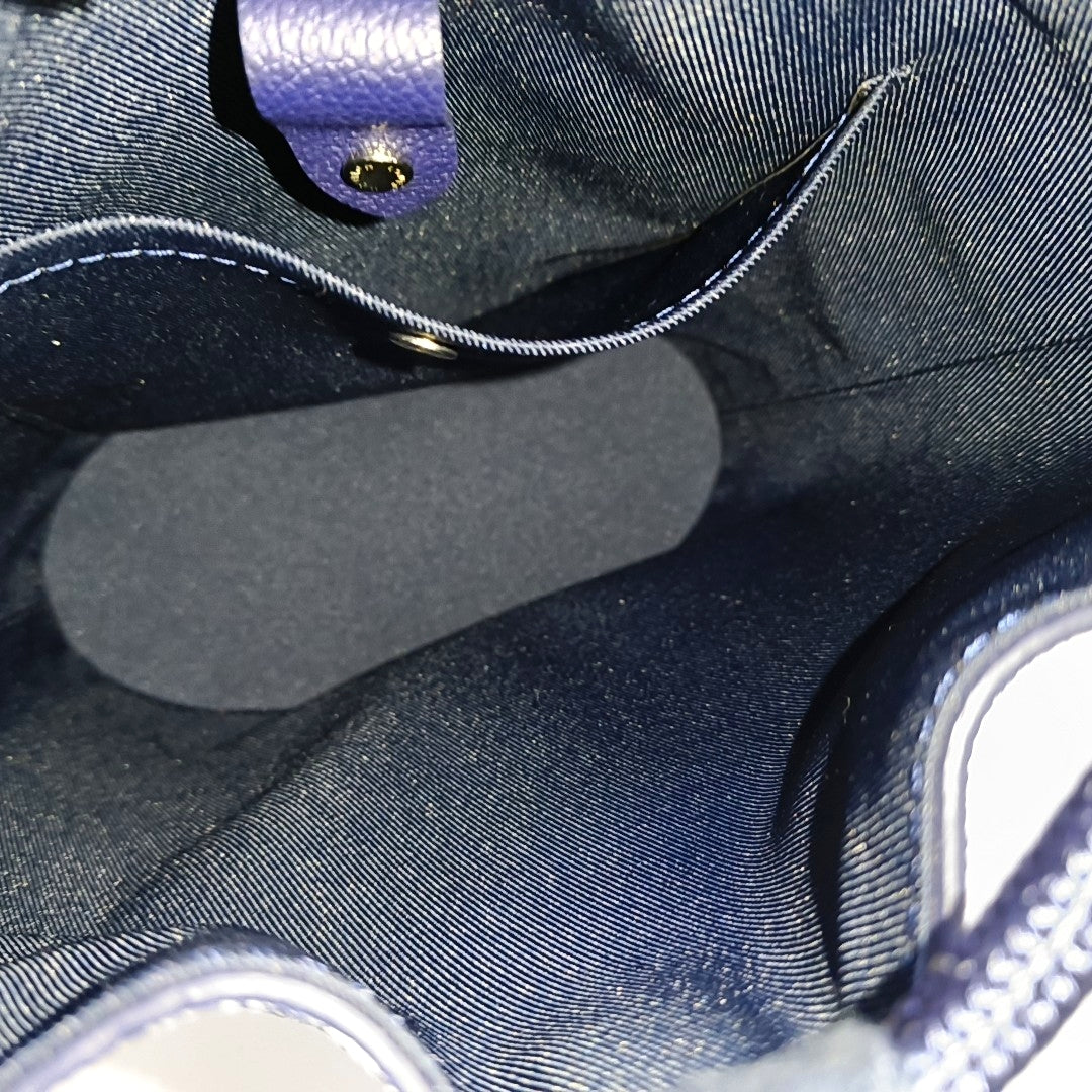LOUIS VUITTON RANDONÉE Blue Coated Canvas Monogram Backpack with Silver Hardware and Detachable Strap, Complete Accessories-(SKU)-965562189