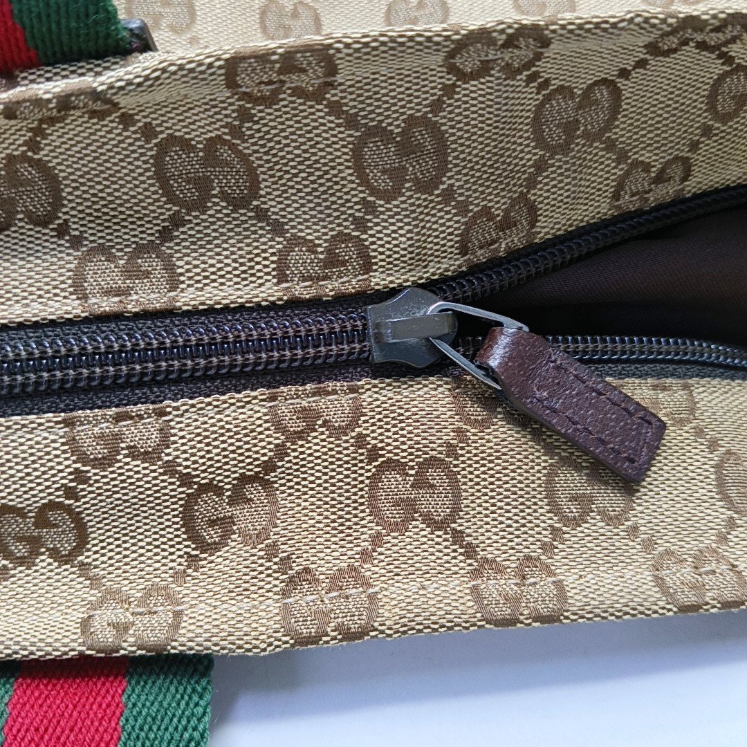 GUCCI Diaper Brown Canvas Monogram Handbag Single Shoulder Bag Silver Hardware-(SKU)-953375833