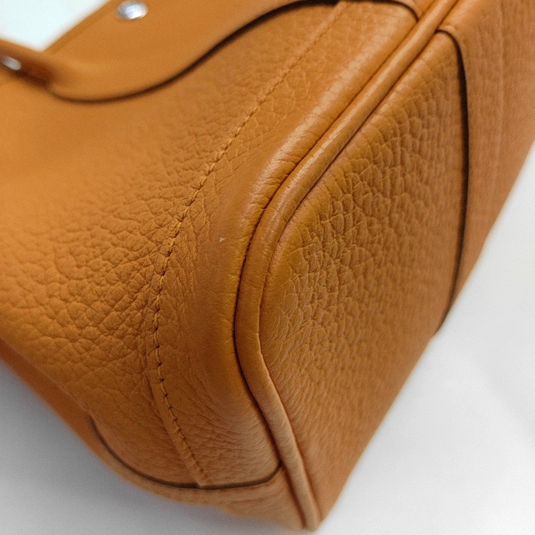HERMÈS Garden Party 30 Mustard Yellow Negonda Calf Leather Tote Handbag Silver Hardware 🅁 Stamp-(SKU)-967595039
