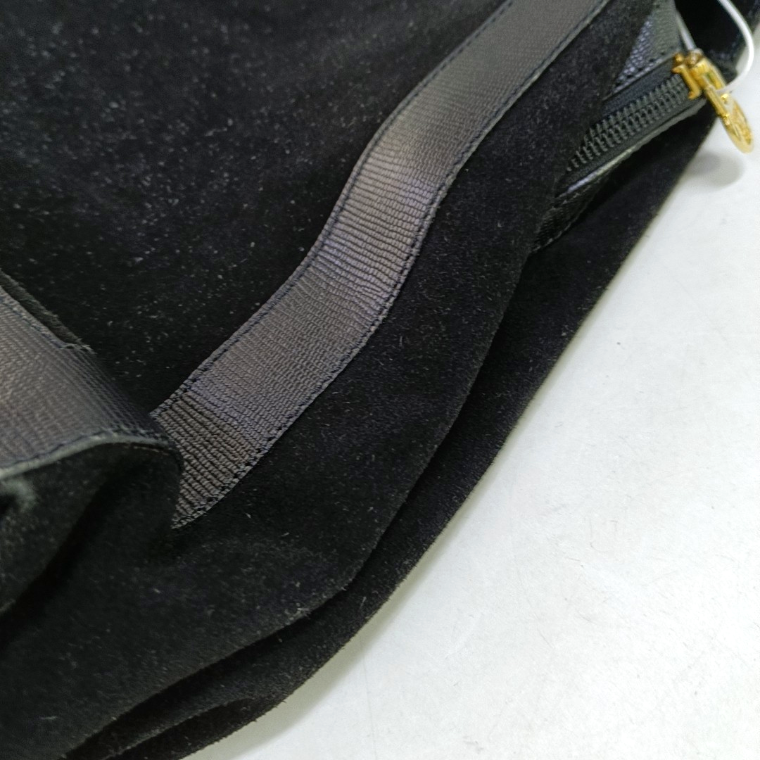 CELINE Tote bag Black Suede Leather Shoulder and Handbag Golden hardware-(SKU)-941997347