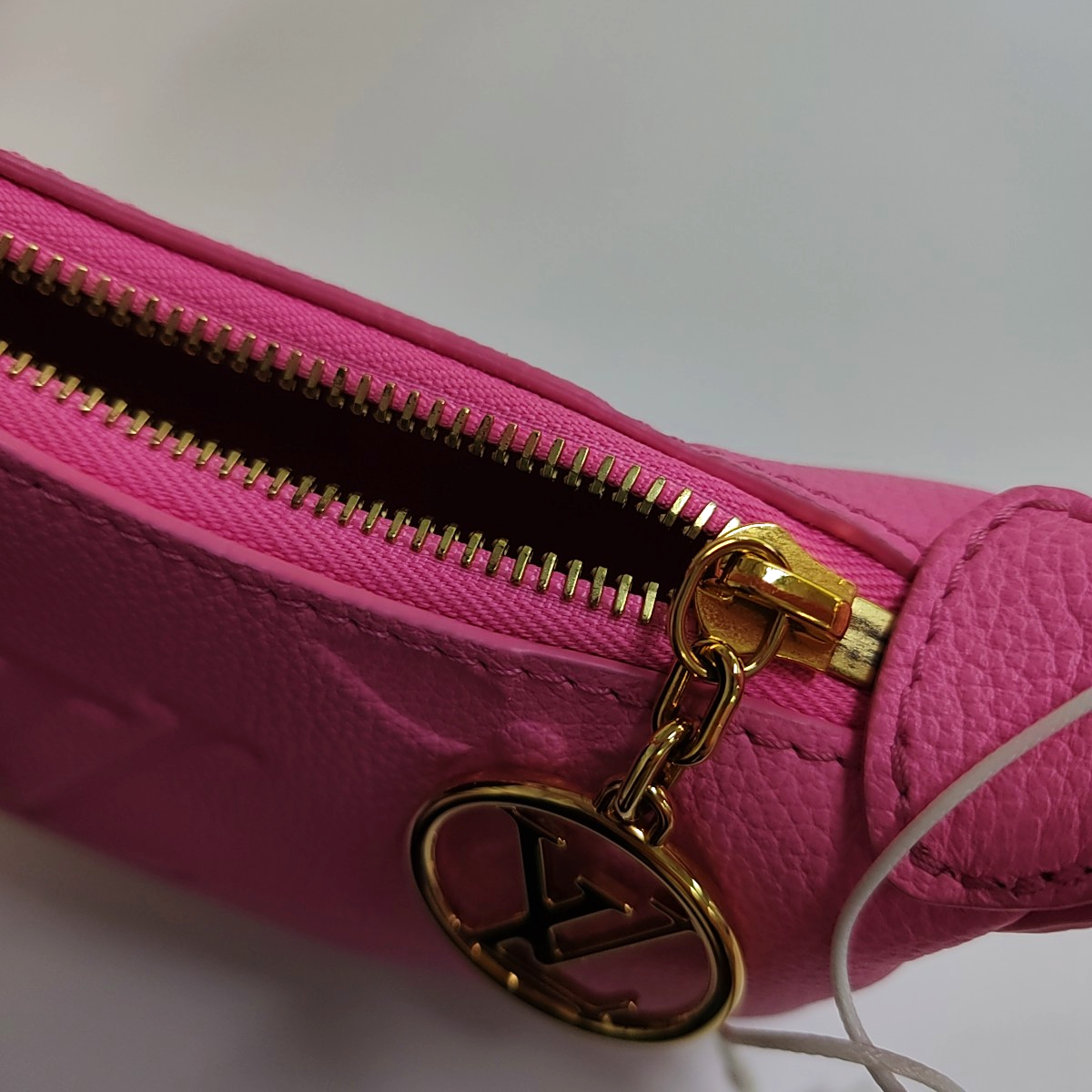 LOUIS VUITTON MOON Mini Pink Calfskin Monogram Damier Embossed Tote Bag, Golden Hardware-(SKU)-964574611