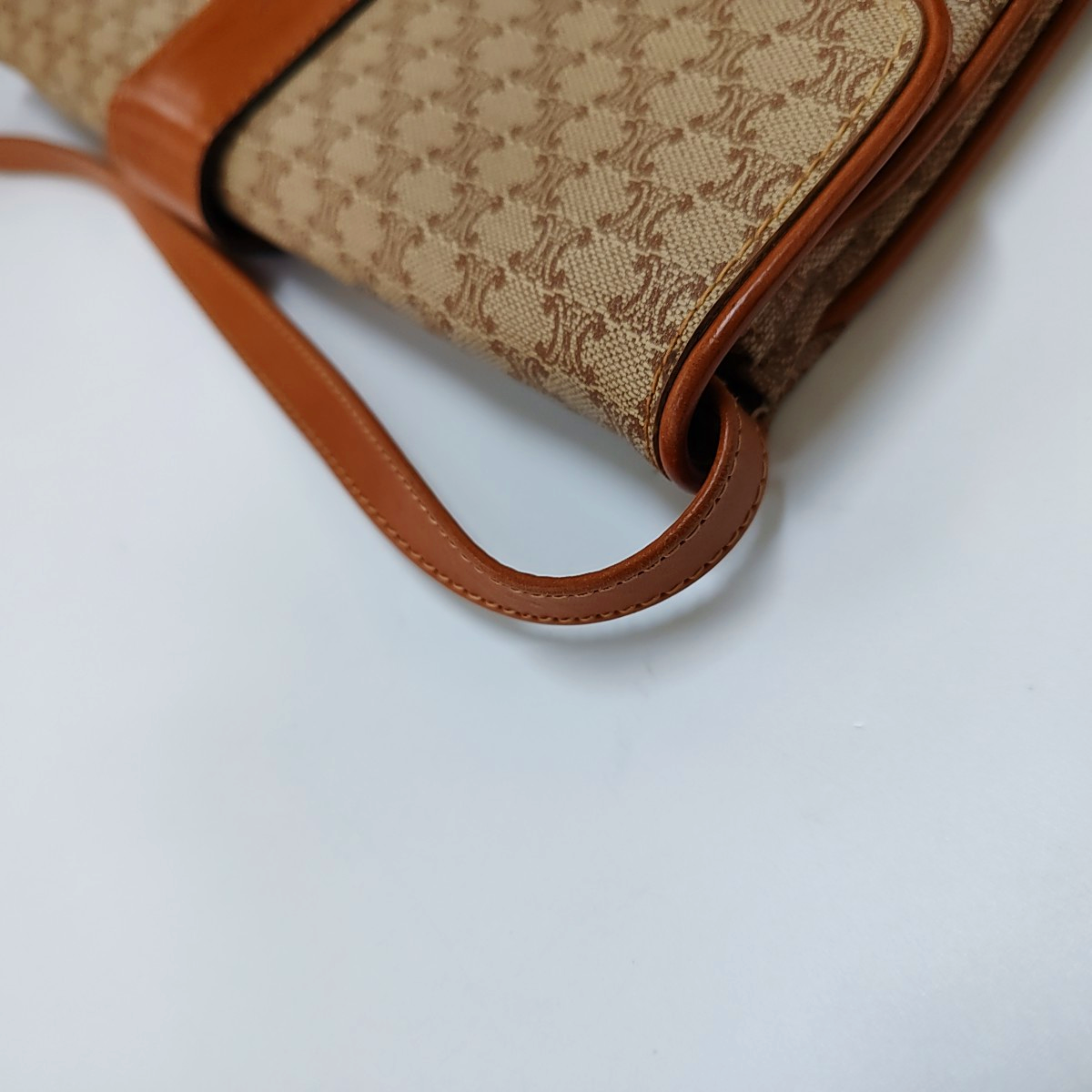 CELINE Brown Coated Canvas Single Shoulder Bag Crossbody Bag Golden hardware Removable shoulder strap-(SKU)-957821065