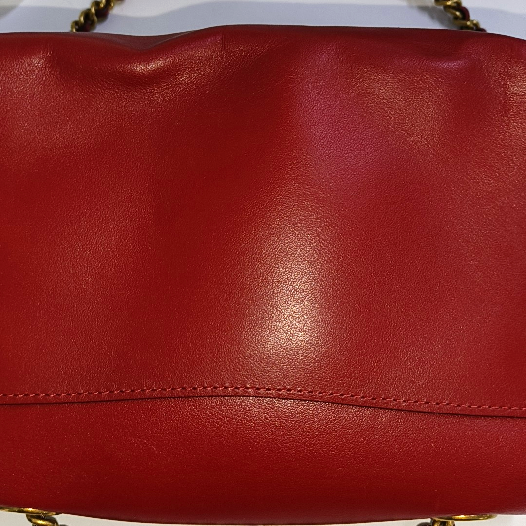 COACH MADISON 18 Red Cowhide Crossbody Single Shoulder Bag Golden hardware-(SKU)-940523724