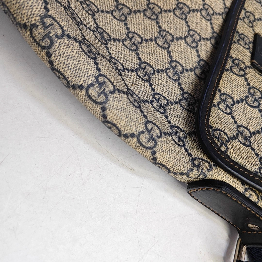 GUCCI Khaki Coated Canvas Old Flower Single Shoulder Bag Crossbody Bag Golden hardware-(SKU)-956510799