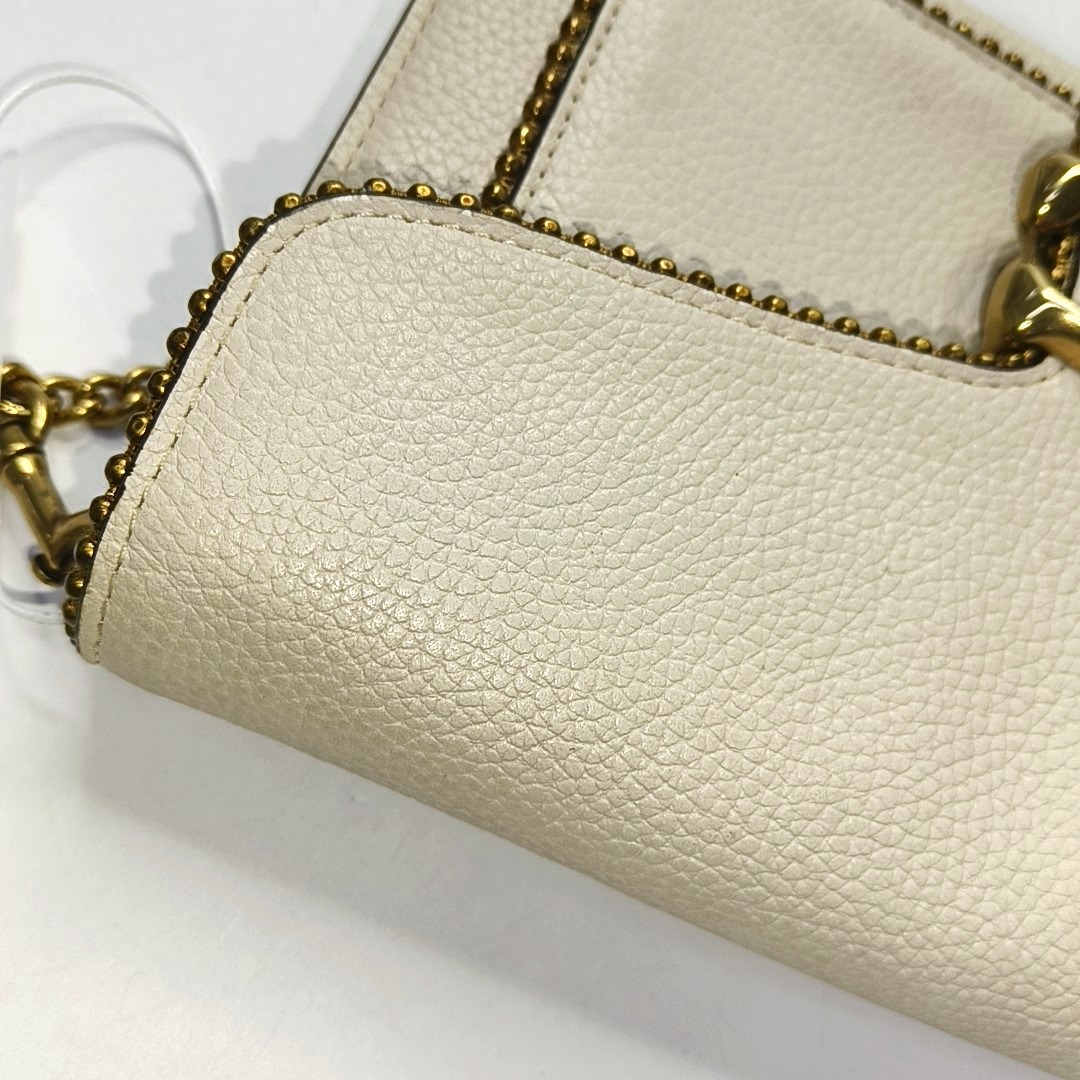 COACH TABBY White Leather Single Shoulder Bag Golden hardware Removable shoulder strap-(SKU)-939762938