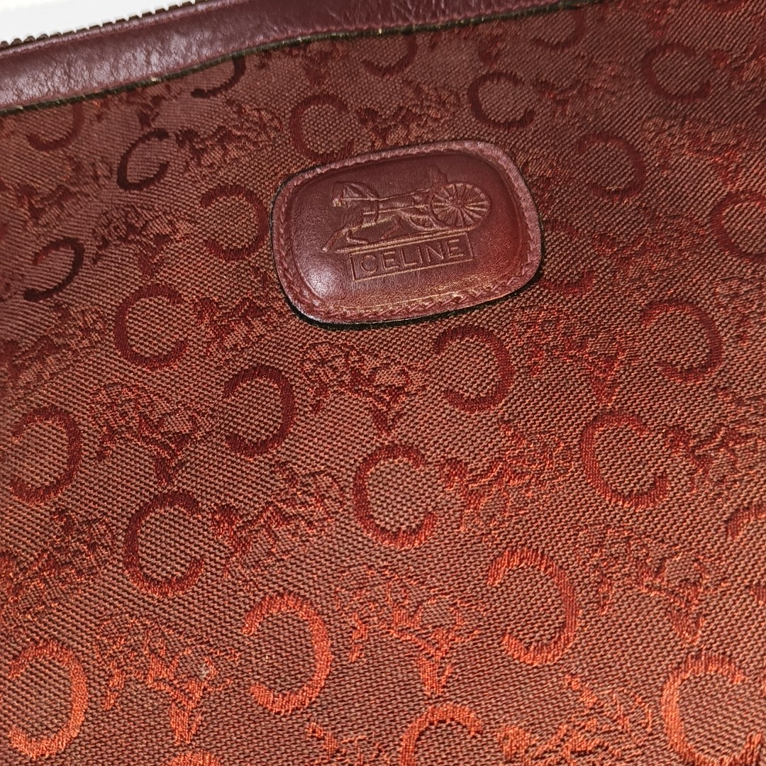 CELINE Red Fabric Jacquard Handbag Silver Hardware-(SKU)-942434157