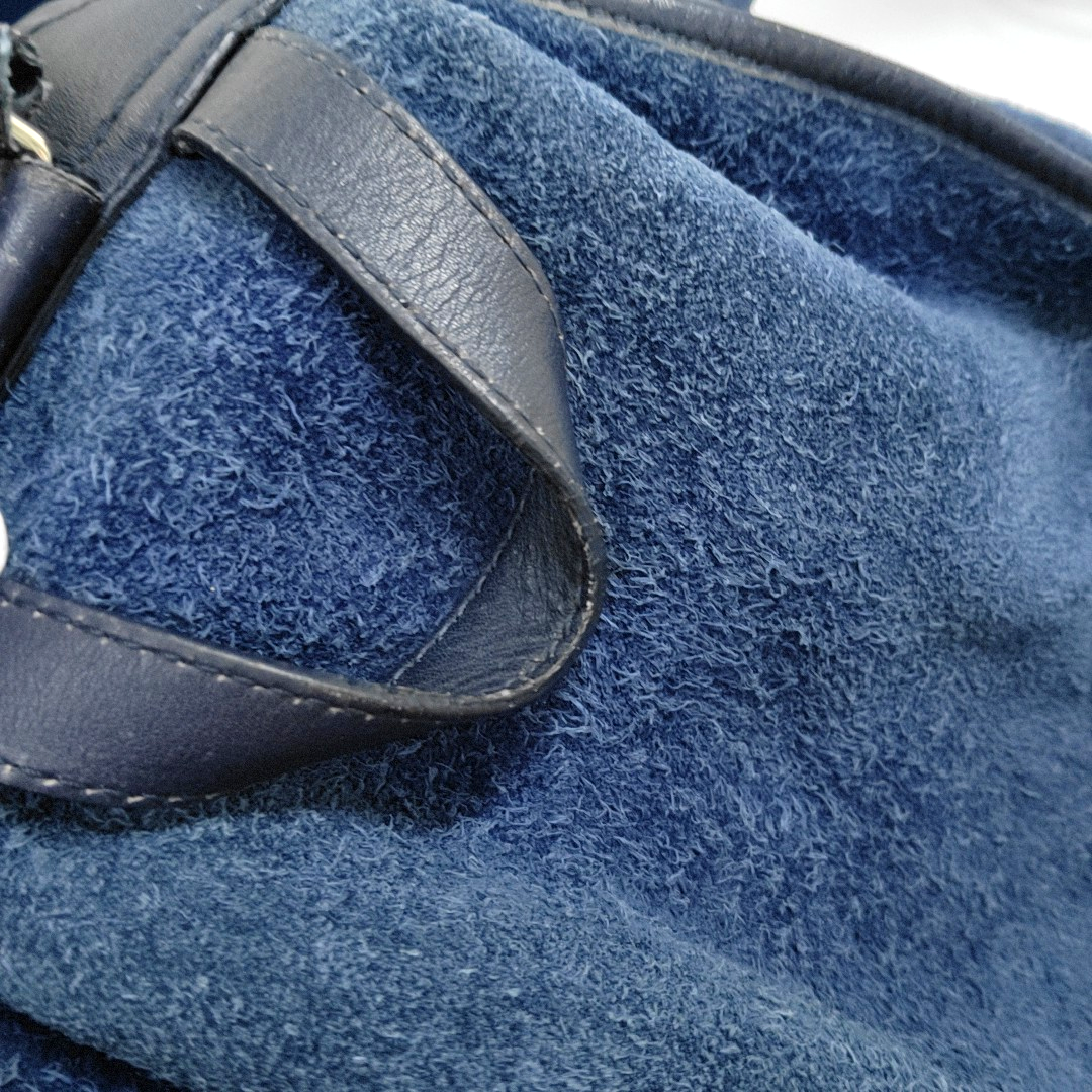 BALENCIAGA Classic City Blue Suede Leather Studs Backpack Silver Hardware-(SKU)-956769787