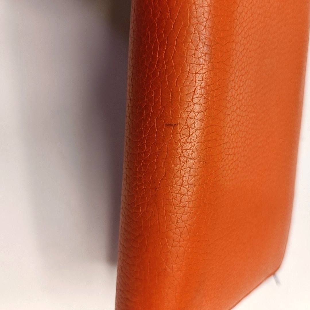CELINE Orange Cowhide Wallet Silver Hardware-(SKU)-957043236