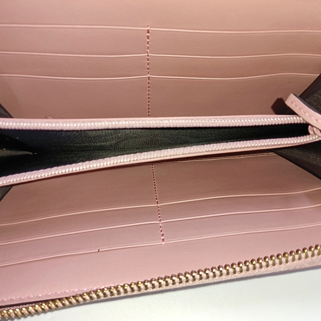 GUCCI Nude Pink Cowhide Monogram Embossed Wallet Golden hardware-(SKU)-959388566
