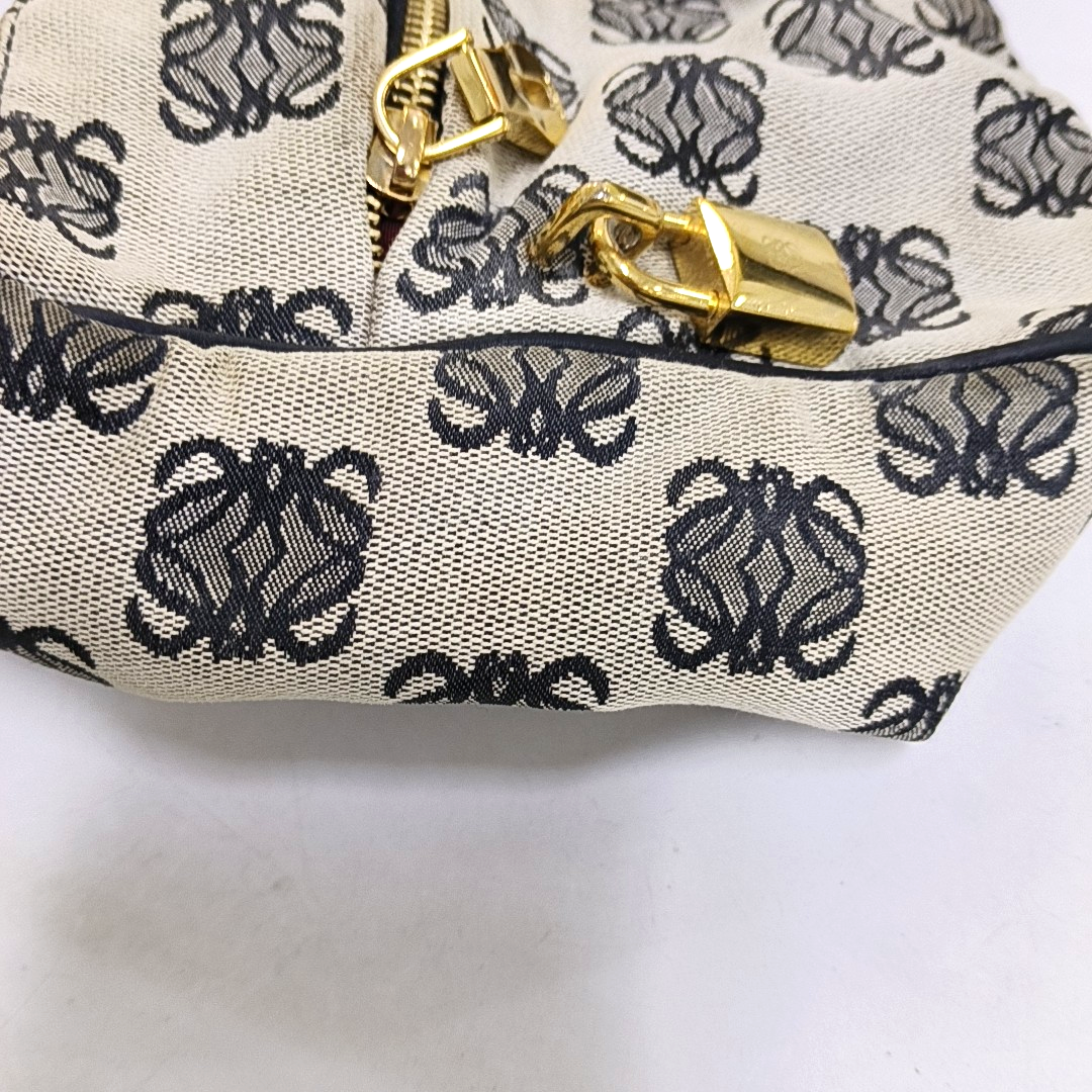 LOEWE Tote bag Grey Canvas Monogram Single Shoulder Bag Golden hardware-(SKU)-954726102