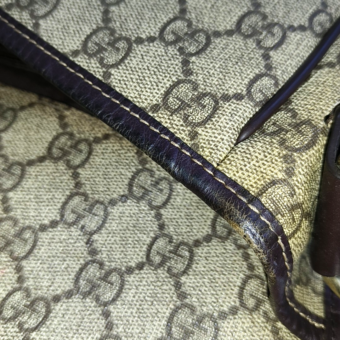 GUCCI GG Imprime Ebony Coated Canvas Monogram Single Shoulder Bag Golden hardware-(SKU)-959825887