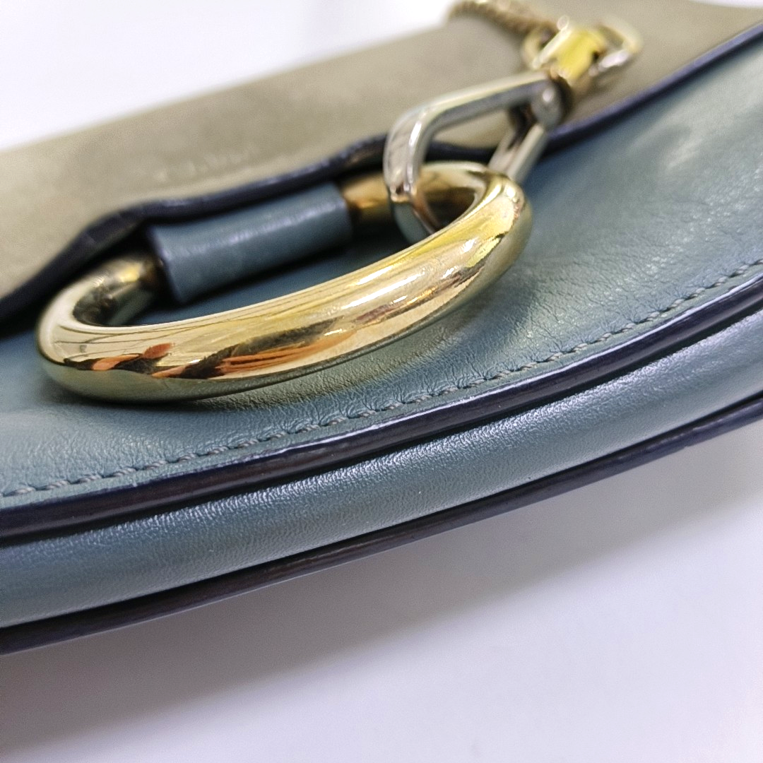 Chloé Faye Small size Haze Blue Calfskin Single Shoulder Bag Crossbody Bag Golden hardware-(SKU)-949108541