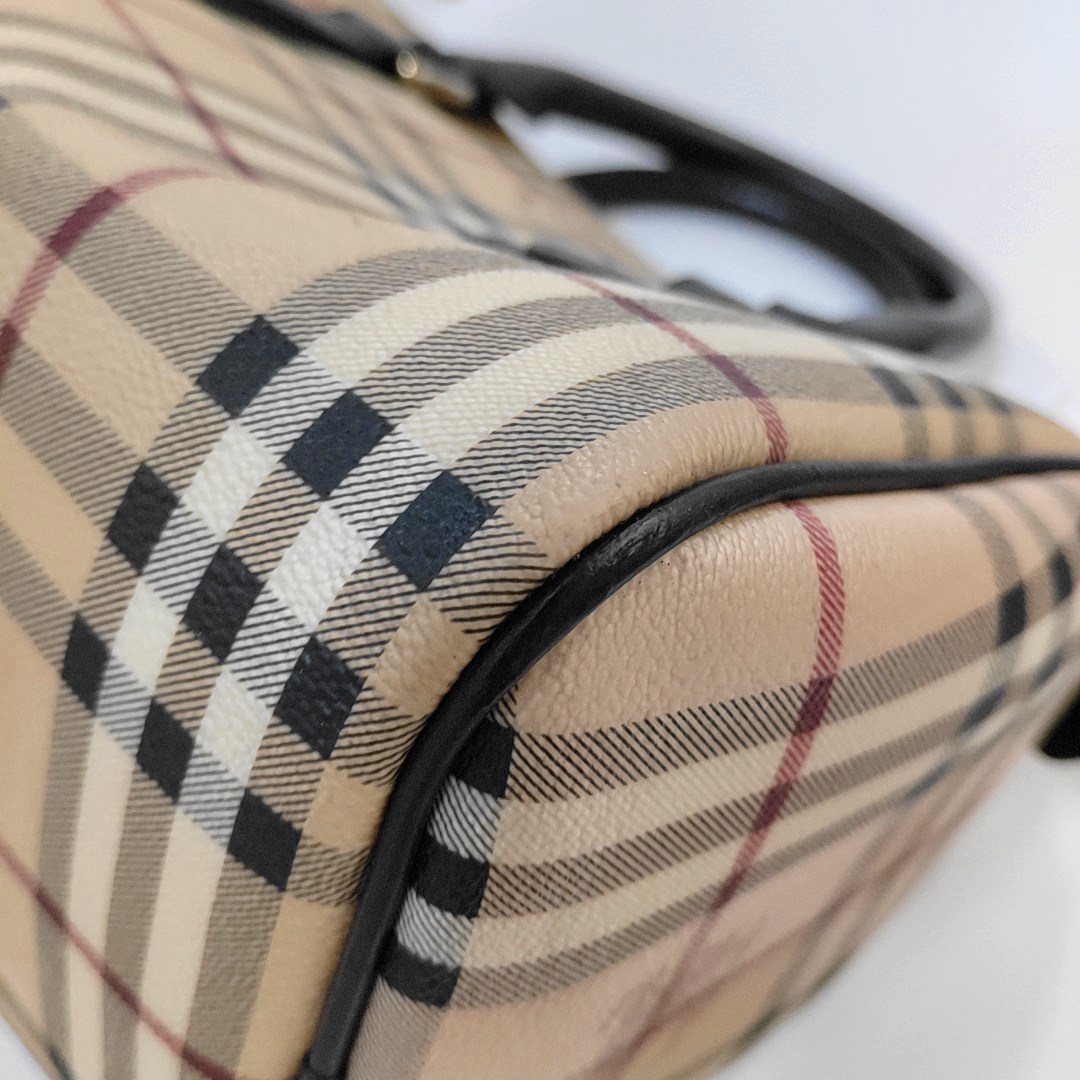 BURBERRY Khaki Coated Canvas War Horse Grain Handbag Golden hardware-(SKU)-954766692