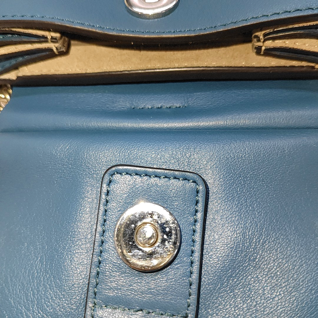 Chloé Faye Small size Blue cowhide single shoulder bag Golden hardware Removable shoulder strap-(SKU)-14470183