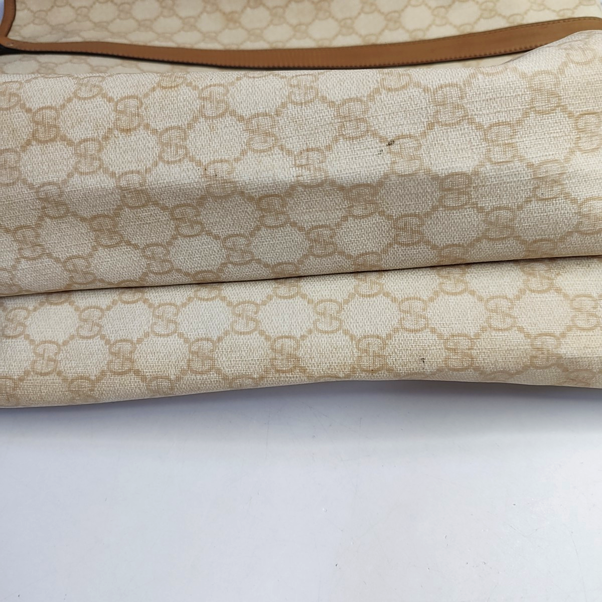 GUCCI Shima Tote Beige Coated Canvas Monogrammed Printed Single Shoulder Bag Handbag Golden hardware-(SKU)-947608449