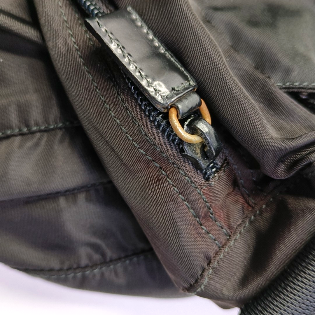 PRADA Vela Messenger Bag Black nylon logo crossbody bag shoulder bag Silver Hardware-(SKU)-957820896