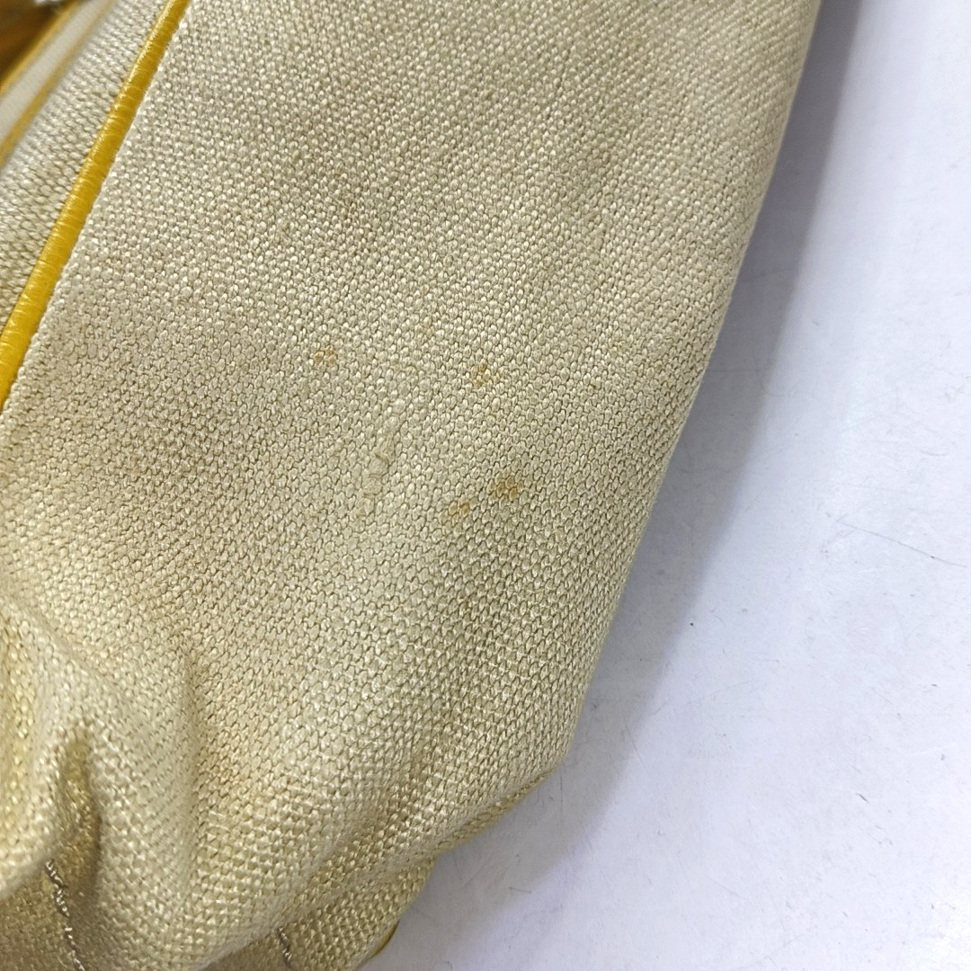 CELINE BOOGIE Yellow Canvas Tote Bag Silver Hardware-(SKU)-952465715