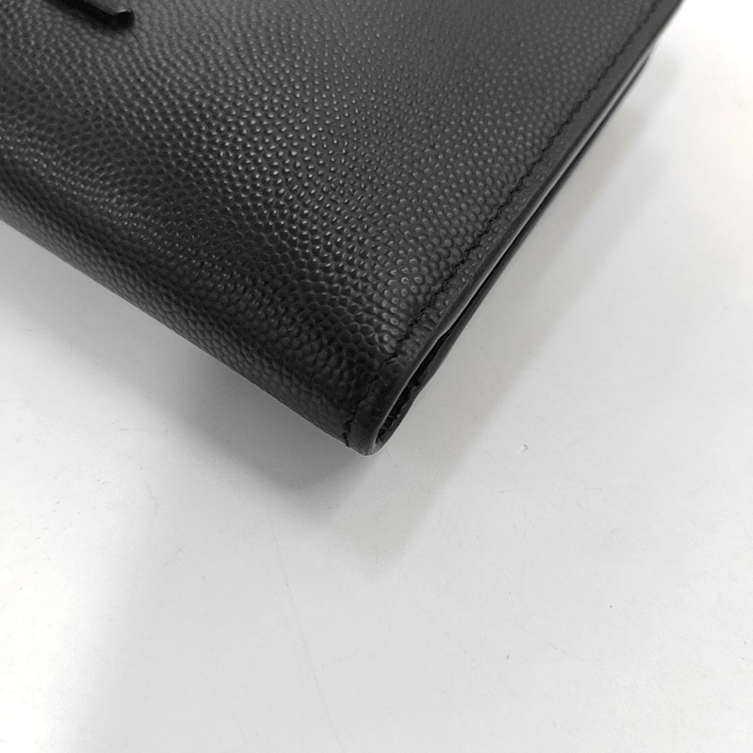 YSL Black Cowhide lychee patternWallet Black hardware-(SKU)-955350778