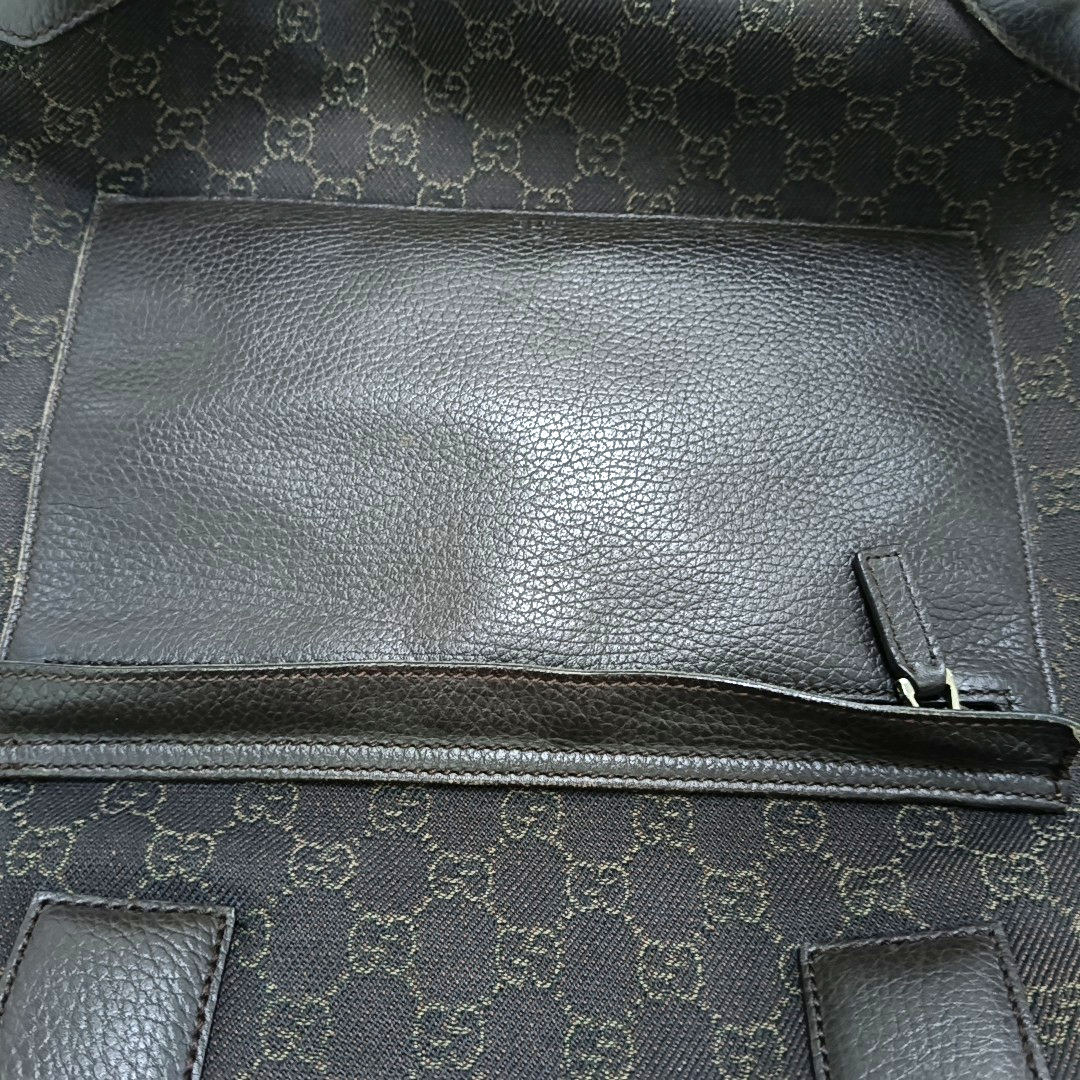 GUCCI Tote bag Brown Canvas Monogrammed Single Shoulder Bag Golden hardware-(SKU)-958908868