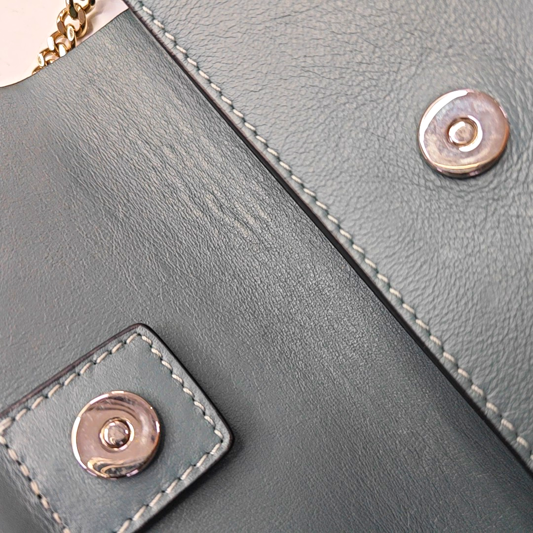Chloé Faye Color block cowhide crossbody bag shoulder bag Golden Silver Hardware Removable shoulder strap-(SKU)-957041117