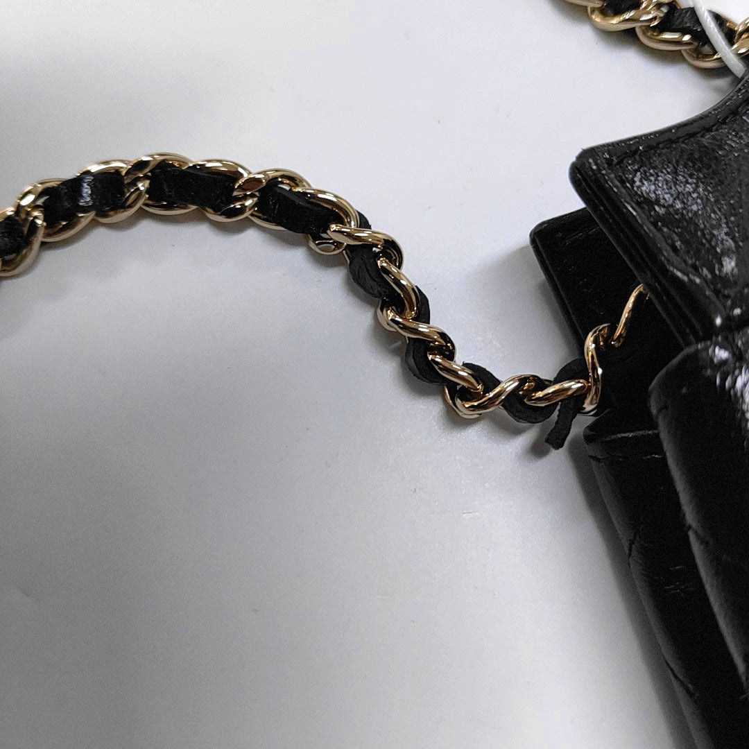 CHANEL CHANEL 31 Super Mini Black Lamb Skin Quilted Shoulder Bag Tote Bag Crossbody Golden Hardware Complete Accessories-(SKU)-966204725