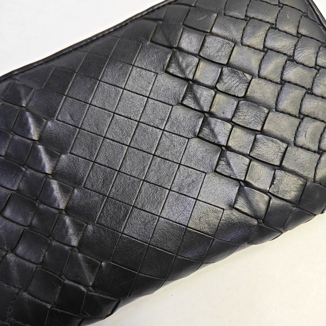 BOTTEGA VENETA Black Cowhide Woven Wallet Black hardware-(SKU)-947169349