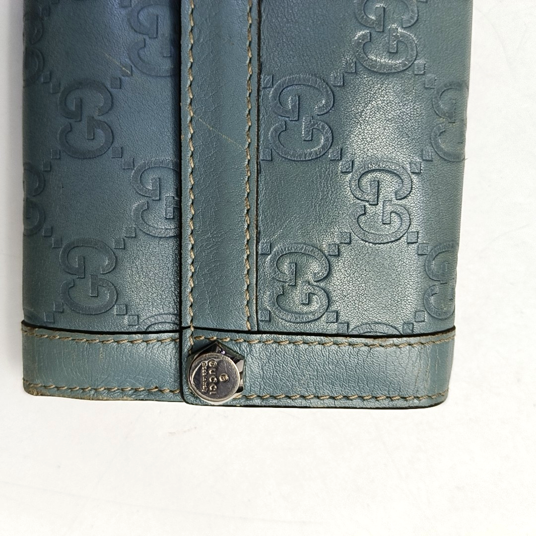 GUCCI Green Calfskin Monogram Embossed Wallet Golden hardware-(SKU)-953039436