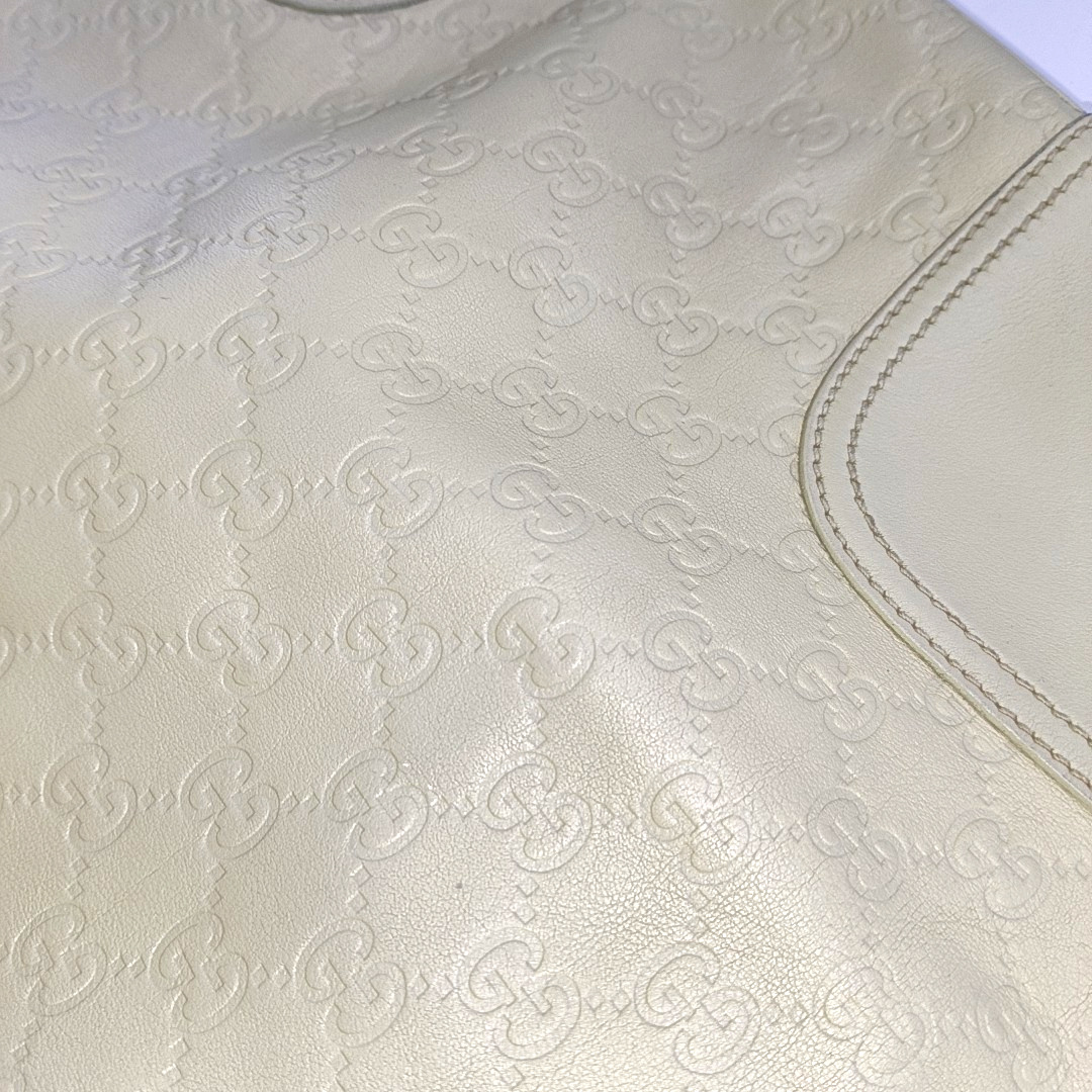 GUCCI Beige cowhide monogram handbag single shoulder bag Golden hardware-(SKU)-937625494