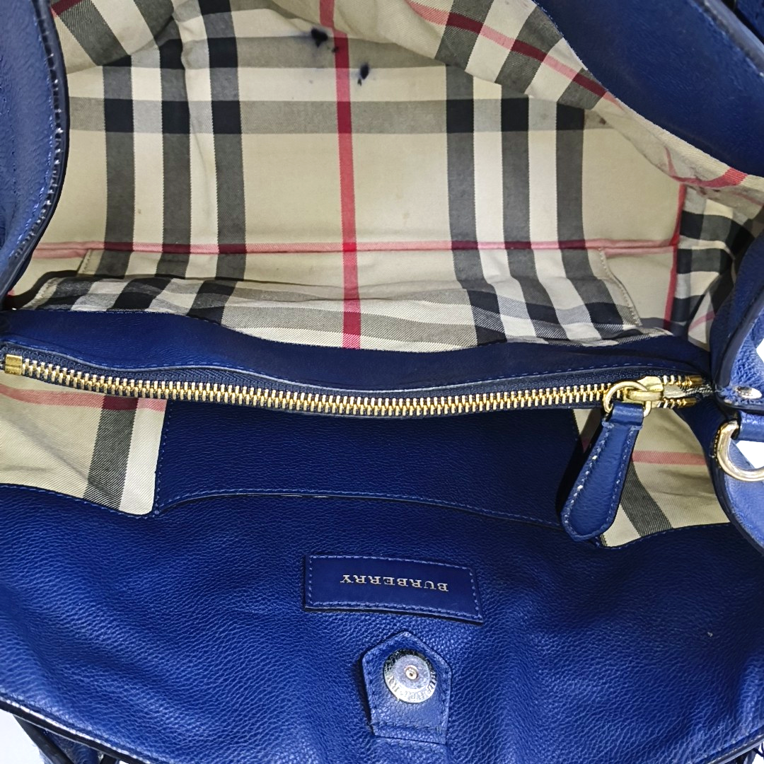 BURBERRY Barnsbury Blue cowhide single shoulder bag Golden hardware Removable shoulder strap-(SKU)-953060003