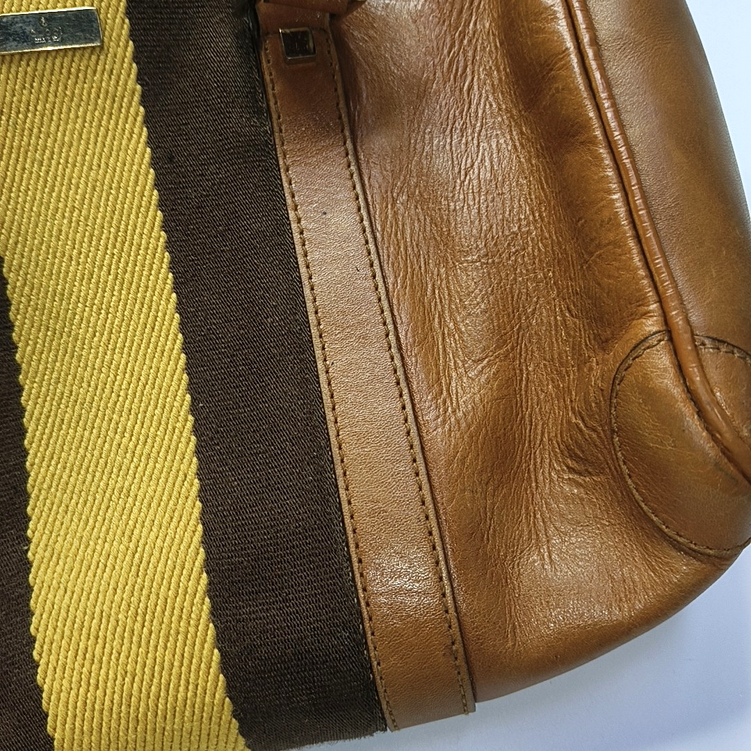 GUCCI Brown Leather Tote Bag Shoulder Bag Golden hardware-(SKU)-932783273