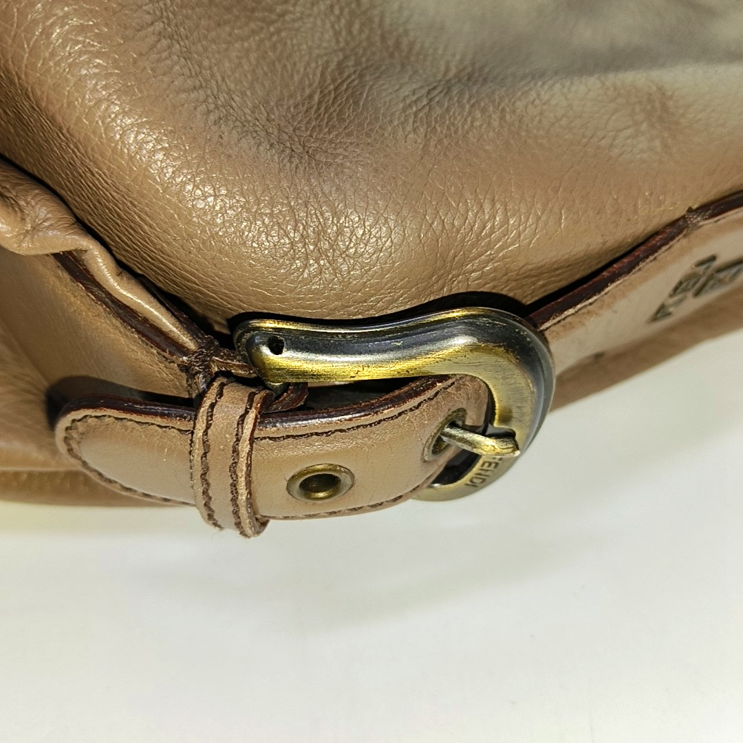 FENDI Brown Cowhide Single Shoulder Bag Ruthenium color hardware-(SKU)-936729570