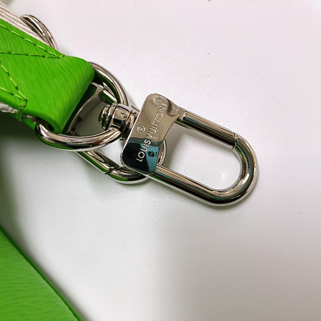 LOUIS VUITTON MONCEAU Green Calfskin Shoulder Bag Tote Crossbody Bag Silver Hardware Removable Strap-(SKU)-963901028