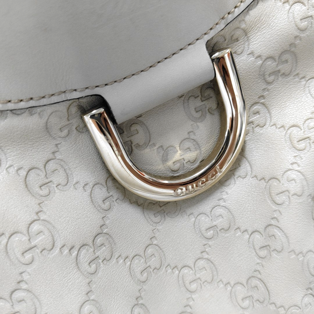 GUCCI D Gold Beige Cowhide Handbag Single Shoulder Bag Golden hardware-(SKU)-952213799
