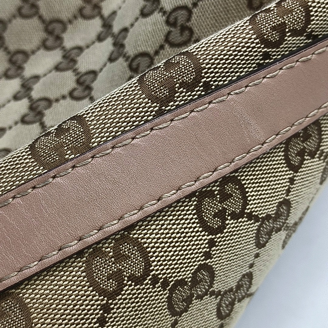 GUCCI Sukey Khaki Canvas Monogram Tote Bag Single Shoulder Bag Golden hardware-(SKU)-951940083