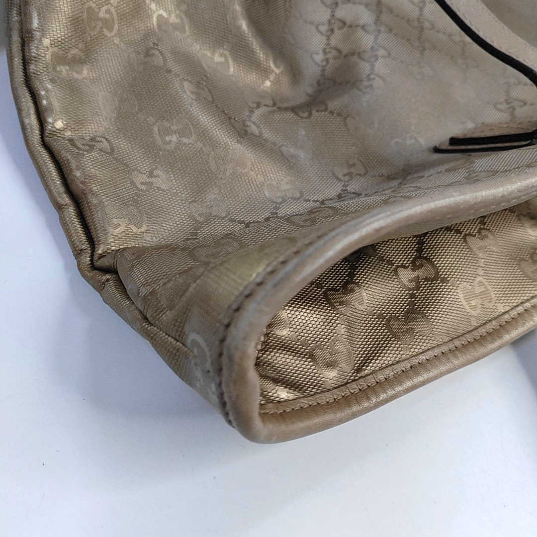 GUCCI GG Imprime Golden Coated Canvas Monogram Single Shoulder Bag Golden hardware-(SKU)-956434937