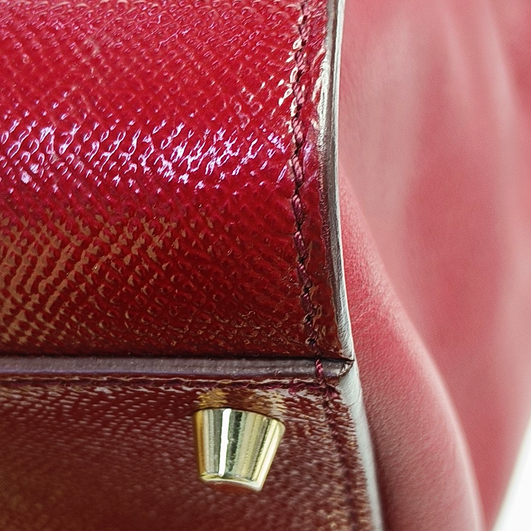 BURBERRY Dinton Red Cowhide Single Shoulder Bag Handbag Crossbody Bag Golden hardware Removable shoulder strap-(SKU)-943696805