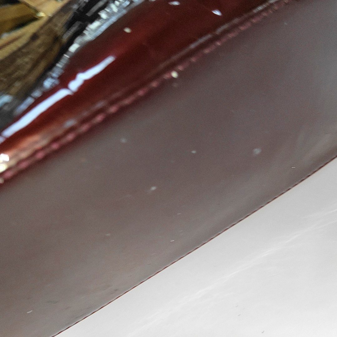 LOUIS VUITTON BREA Burgundy Patent Leather Monogrammed Grained Handbag Shoulder Bag Golden hardware Removable shoulder strap-(SKU)-13772850