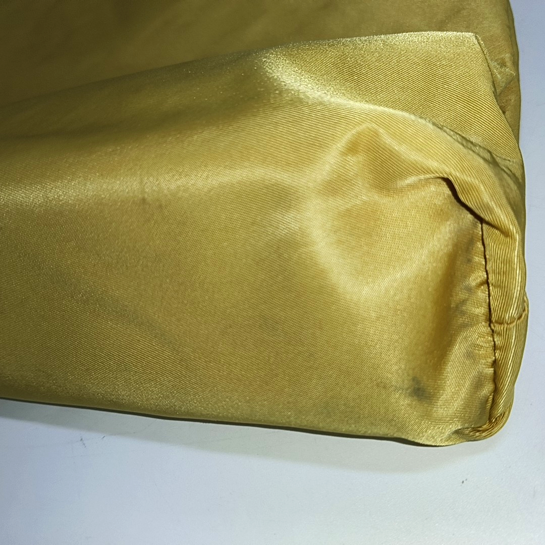 PRADA Tote bag Yellow Nylon Logo Handbag Single Shoulder Bag Silver Yellow Hardware-(SKU)-14295634