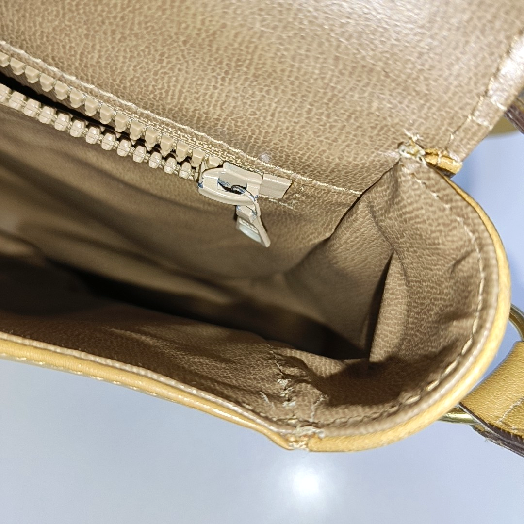 CELINE Brown Leather Single Shoulder Bag Crossbody Bag Silver Hardware-(SKU)-14353451