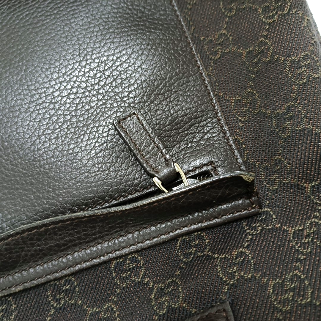 GUCCI Tote bag Brown Canvas Monogrammed Single Shoulder Bag Golden hardware-(SKU)-958908868