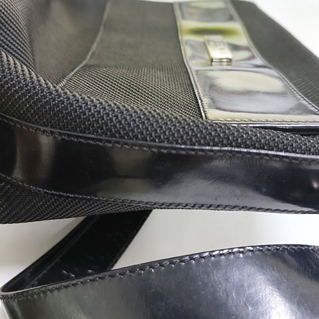 CELINE Black fabric crossbody bag shoulder bag Silver Hardware-(SKU)-946436005
